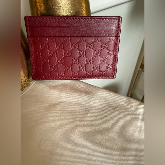 Gucci Red Leather Card Holder - Picture 2 of 3